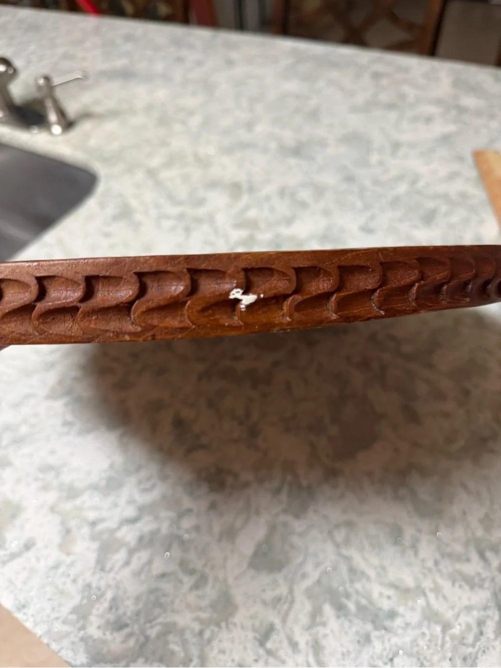 Hand-Carved Wooden Serving Tray